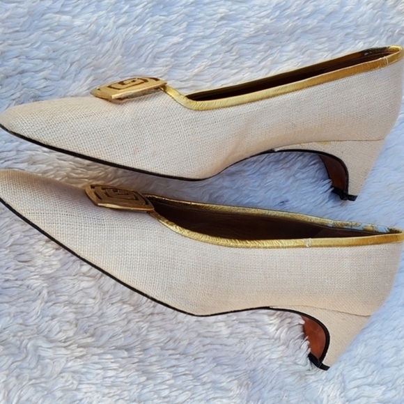 Vintage Christiane Peréz linen pumps 10 - Picture 8 of 12